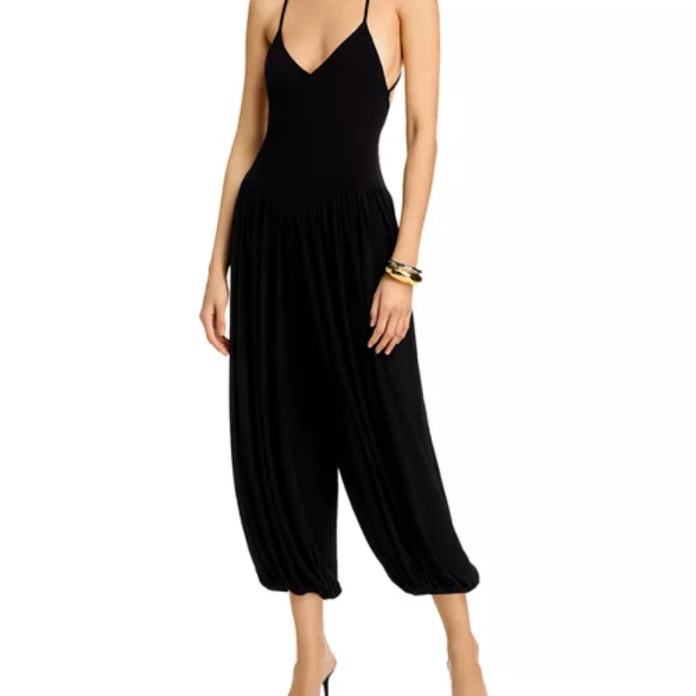 LIMITED TIME ITEM! BNWT Norma Kamali Black Harem Jumpsuit with Spaghetti Straps
